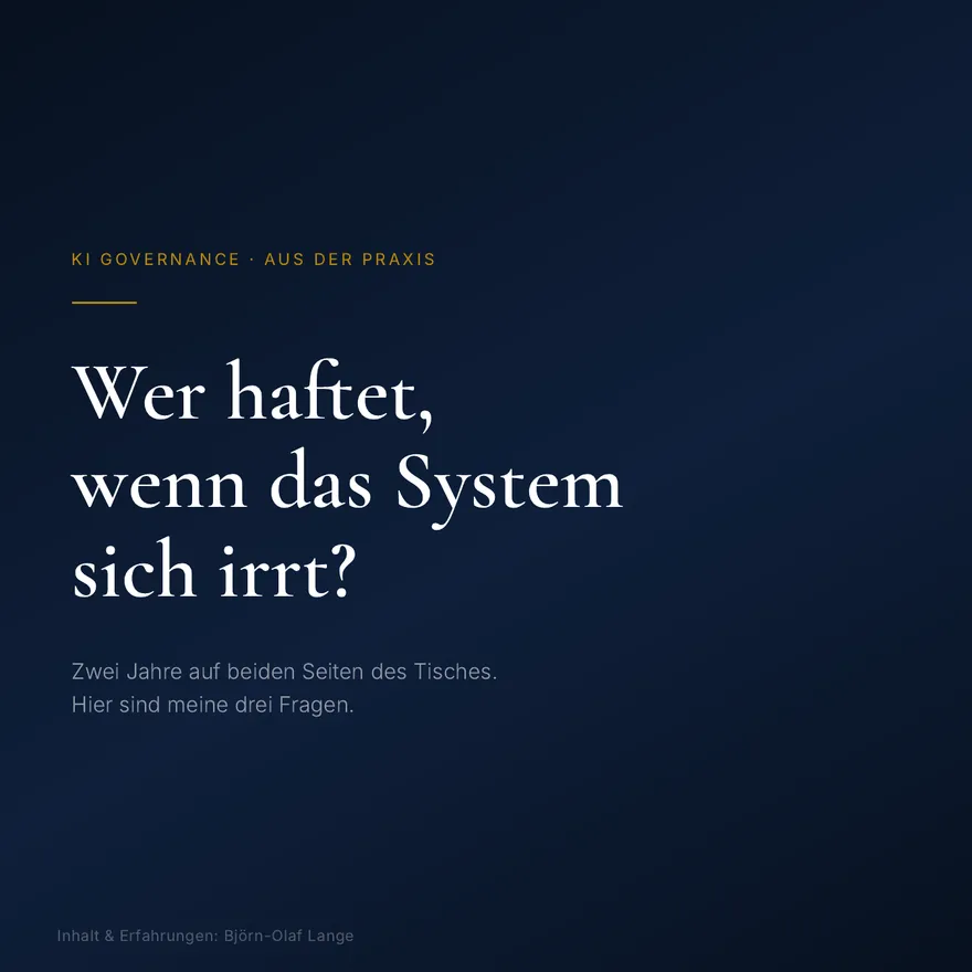 Wer haftet, wenn das System sich irrt?