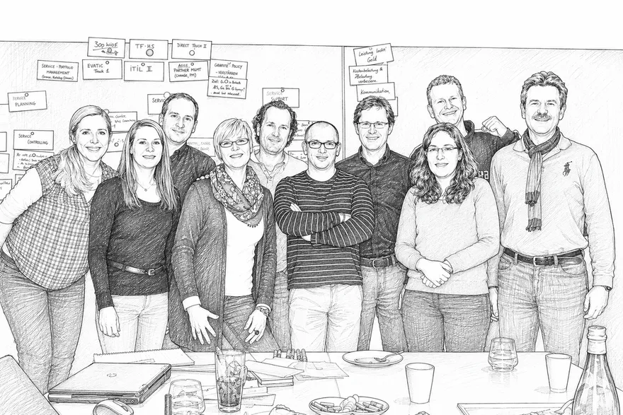 Das Führungsteam bei der Strategieklausur in Roermond